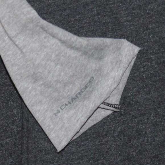 Under Armour Three Quarter Sleeve Charcoal and Heather Gray Baseball Tee - Picture 4 of 4